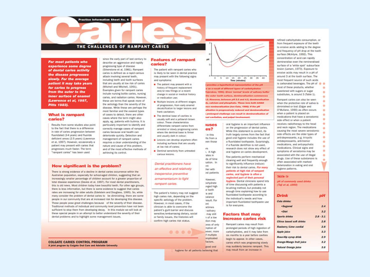 Screenshot of Caries Control Information Sheet No 6