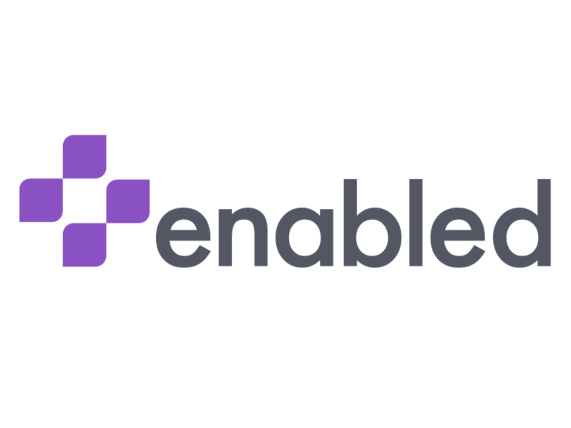 Enabled with purple  logo