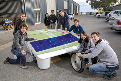 Some of the Ӱֱ’s World Solar Challenge team
