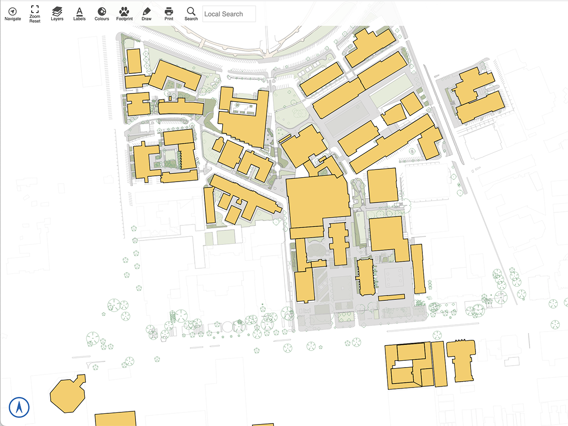 Archibus Maps screenshot of a map of The University of Adelaide