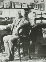 Robert Barr Smith in his study at Auchendarroch, 1900