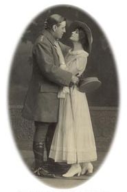 Allan Wilkie and Frediswyde Hunter-Watts as Captain Fielding and Lady Heather in "Seven Days Leave", 1917