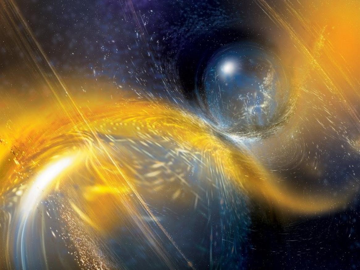 Graphic image of neutron star collision