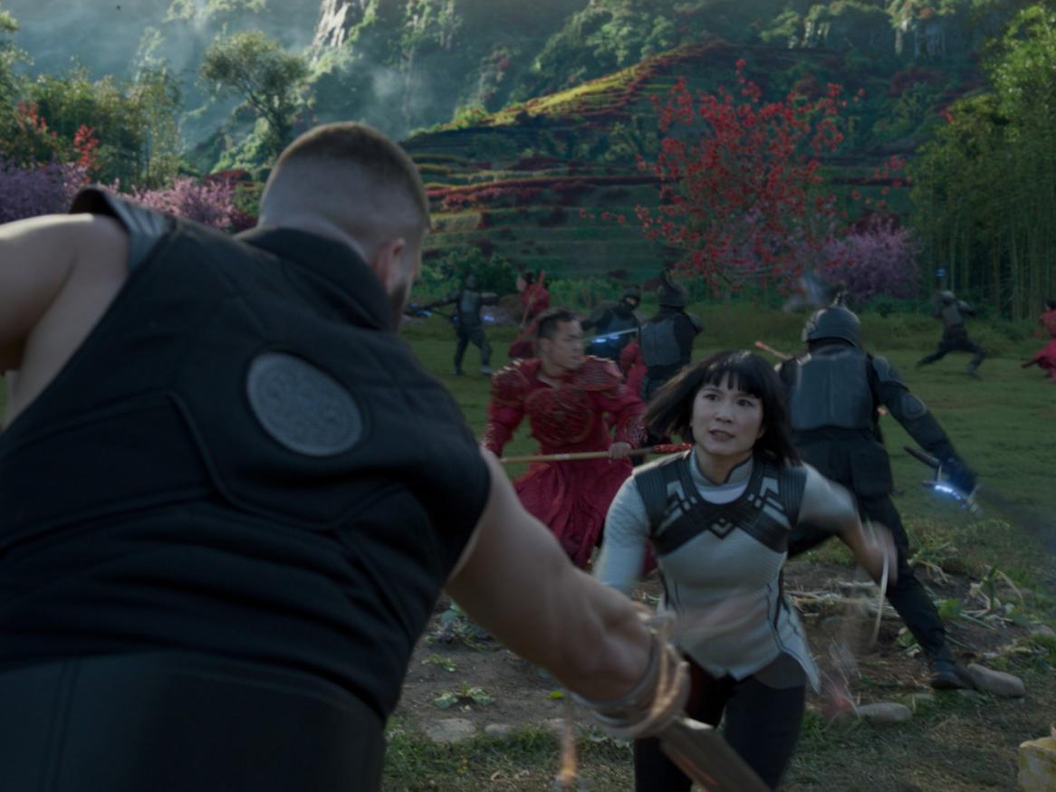 Action scene from Shang-Chi and the Legend of the Ten Rings