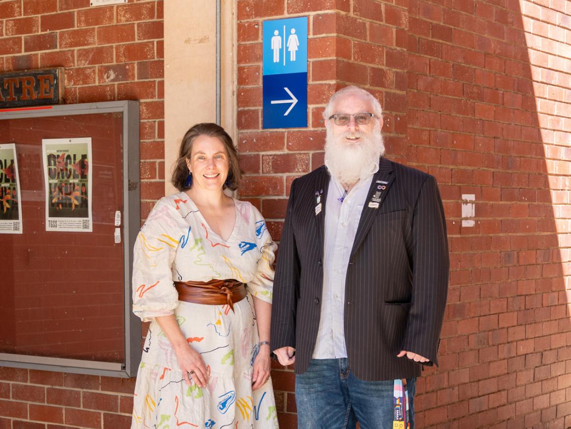 Anne Hewitt and Loki Maelorin at University of Adelaide North Terrace campus