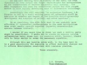 Memo regarding AVCC Request to form working party, 1983 (Ref:1982/2629)