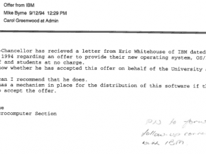 Examples of internal emails, 1994 (Ref: 1994/2436)