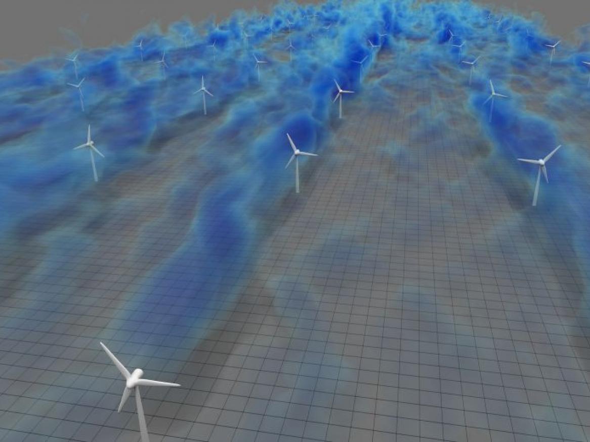 The Wind Energy Research group use computational fluid dynamics to analyse the wake flow and noise generation of wind turbines