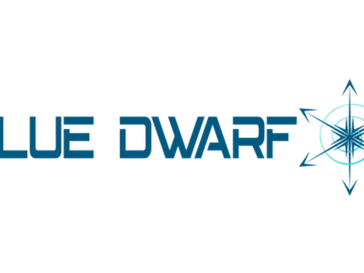 Blue Dwarf Space blue logo with six arrow star