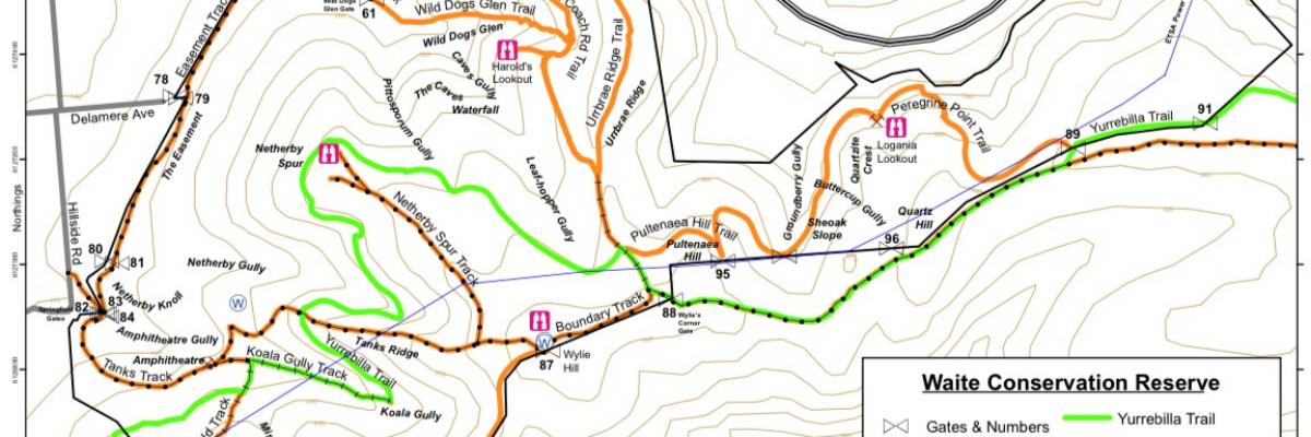 Waite Conservation Reserve walking trails map