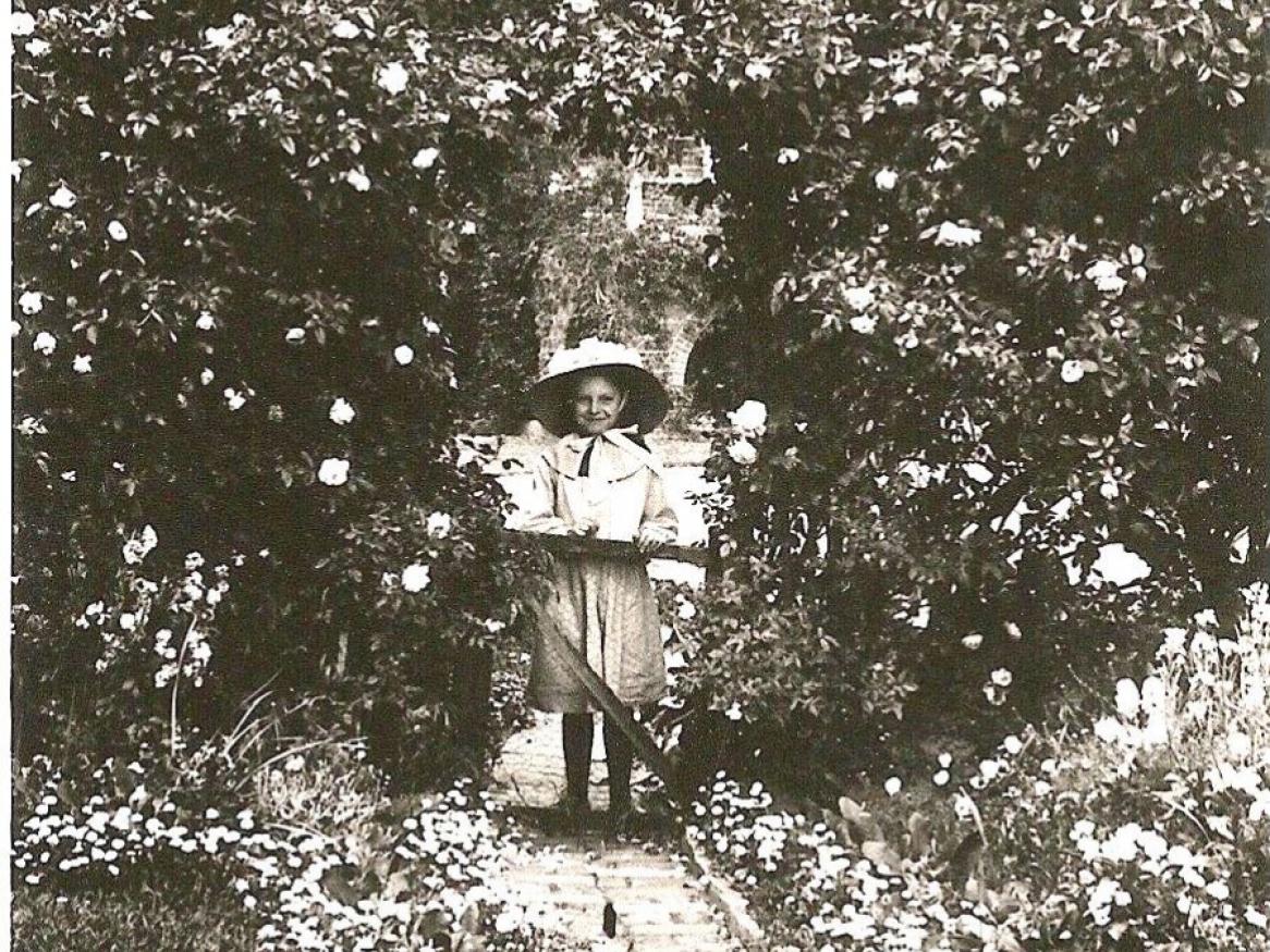 Dorothy Waite, Peter Waite's only grandchild c.1907 at the Arbor entrance to Eva's Garden.