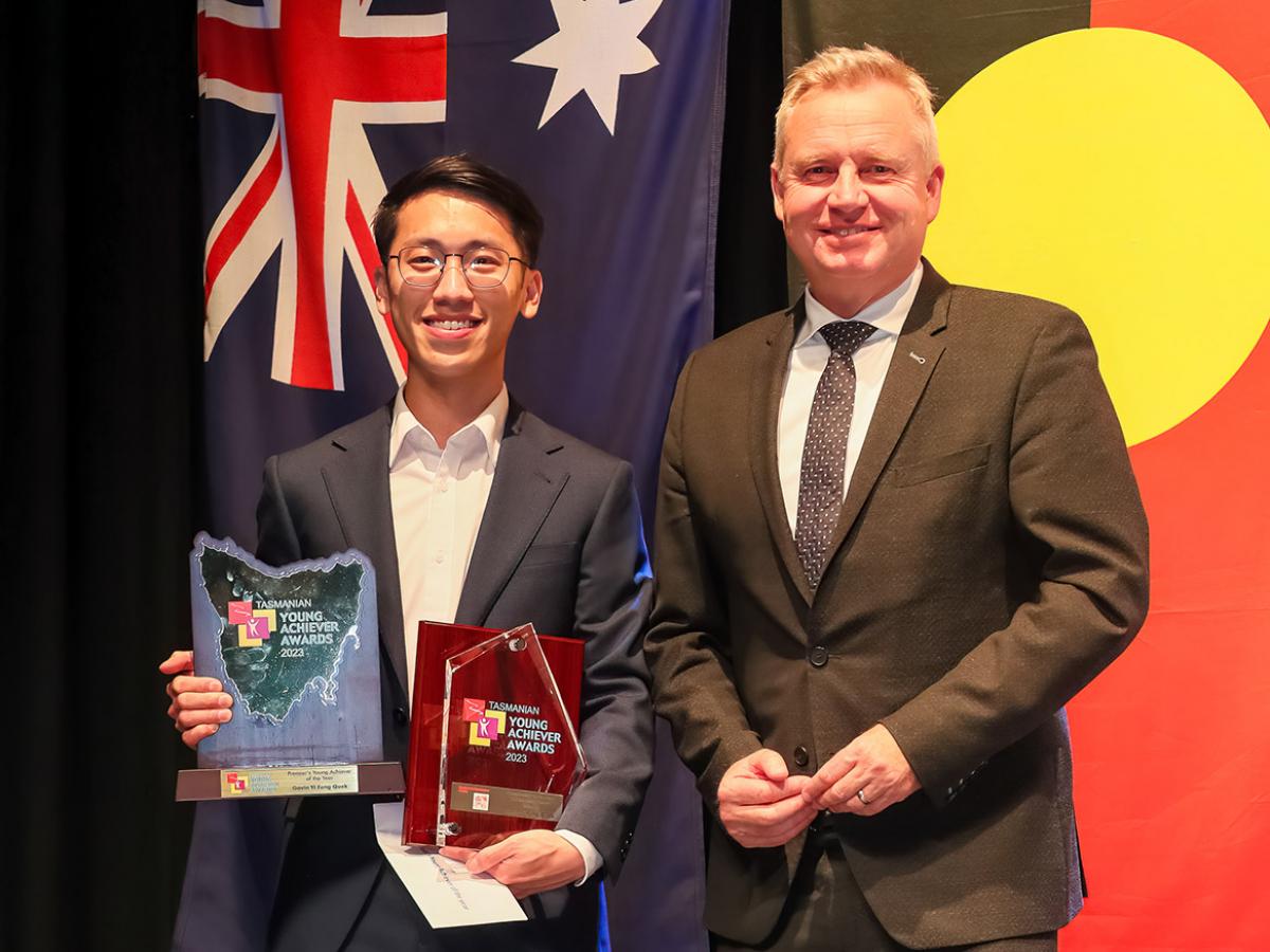 Receiving the 2023 Tasmania Premier’s Young Achiever of the Year Award