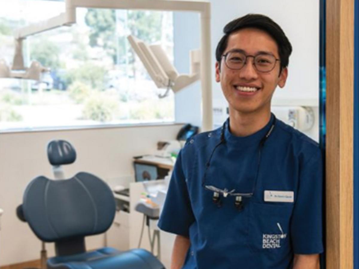 Dr Gavin Quek at Kingston Beach Dental, his work place in Tasmania