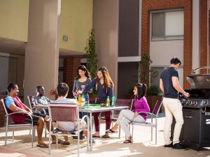 Students in the courtyard