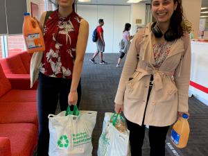 Village residents collecting their food hampers