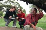 From left: Science Honours students Owen Burnell and Kate Haylock with Associate Professor David Paton AM at Glenthorne