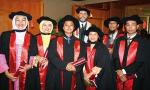 Dr Zainul Rajion (second from right) was among those to receive postgraduate Dentistry qualifications at the universitys graduation ceremony in Malaysia last month.  From left: Sharifah Zainal, Norhayati Luddin, Zaihan Ariffin, Zainul Rajion and Adam Husein.  They are pictured with the Dean of the University of Adelaides Dentistry School, Associate Professor Viv Burgess.
Photo by Ben Osborne