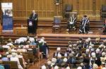 John Halbert MBE gives the address at the Golden Jubilee ceremony in Bonython Hall
Photo by John Hemmings