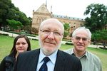 From left: Lavinia Emmett-Grey, Vice-Chancellor and President Professor James McWha and Rod Crewther
Photo by Tait Schmaal, courtesy of The Advertiser