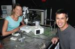 Dr Karin Nordstrom (left) and Dr David OCarroll from the Visual Physiology Group
Photo by Ben Osborne