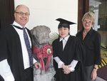 Lecturer Graeme Gould pictured with Master of Applied Finance graduate Ng Joanne and lecturer Kate Harris
Photo by Candy Gibson