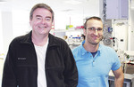 From left: Research leader Professor Shaun McColl, Deputy Head of the School of Molecular & Biomedical Science, with Dr Peter Hoffman, Director of the Adelaide Proteomics Centre