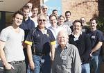 Delegates who attended the Australian University Cricket Clubs Forum were (from left): Will Hay (Sydney), Andrew Nicholls (WA), Tom Watson (Adelaide), Andrew James (WA), Geoff De Mesquita (Sydney), Allan Hunter (Adelaide), Greg Howe (Adelaide), Steve Farrell (Queensland), Rachel Derham (Melbourne), Paul Serov (UNSW), Andrew Jones (UNSW), Dale Wood (Melbourne), Paul McNamara (Tasmania). Front: Alan Crompton (Chair).