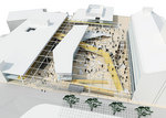 A proposed concept of the Hughes Plaza learning hub.
Image courtesy of Hassell