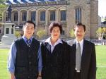 Leon Sim (right) made a quick visit to the  University of Adelaide with (from left) his son Stanley and wife Irene during his recent trip to Adelaide
Story and photo by Ben Osborne