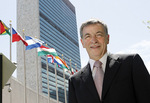 The Hon. Robert Hill, taken when he was Permanent Representative of Australia to the United Nations
Photo by Stuart Ramson, courtesy of <i>The Australian</i>