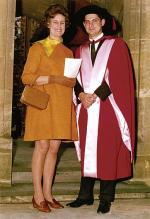 Professor Derek Frewin and his wife Margaret outside Bonython Hall in 1971 after he was awarded his Doctor of Medicine by the University
Photo courtesy of Professor Derek Frewin