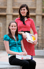 From left: Education students Claire Ashman and Gabrielle Kelly
Photo by Matt Turner, courtesy of <i>The Advertiser</i>