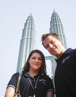 Agricultural Science students Amanda Giles and Wayne Mattschoss in Kuala Lumpur, Malaysia, for the 2nd International Agricultural Students Symposium