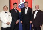 Jay Wong (second from left) at the Mederka Awards with (from left) Professor Hock Tan (President of the Australia Malaysia Business Council and Professor of Paediatrics at the University of Adelaide), the Hon. Alexander Downer (Federal Minister for Foreign Affairs) and Sir Eric Neal (Patron of the Merdeka Awards)
