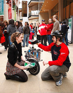 Students with the self-balancing electric unicycle
Photo by Michael Mullan