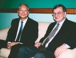 Above: the Chairman of the Pedestrian Safety Expert Group, Mr Yoshiyuki Mizuno (left), with Australian representative Professor Jack McLean
Photo by David Ellis