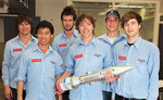 University of Adelaide Aerospace Engineering students at Woomera (from left) Thomas Minge, Jia Kok, David Kemp, Phillip Mellen, Scott Beinke and David Wilke
