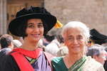 Dr Lata Jayaram graduated with her PhD in Medicine from the University of Adelaide on 28 September, 57 years after her mother Laletha achieved her medical degree, also from Adelaide. The two are pictured after the ceremony. Laletha and her husband flew from Auckland for her daughters graduation. Dr Jayaram is now working at the Monash Medical Centre in Melbourne.
Photo by Candy Gibson