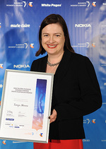 Professor Tanya Monro with her White Pages Community and Government Award
Photo courtesy of the Telstra South Australia Business Womens Awards