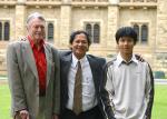 Harry Hua (centre) with son Alex (right) and Dr Harry Medlin.
Photo by Ben Osborne