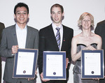 From left: Students Hungyen Lin, Jeff Newman and Anastasia Woolmer