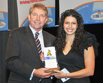 Suzanne Mashtoub Abimosleh with Malcolm Butcher (General Manager, Human Resources, RAA)
Photo courtesy of the Channel 9 Young Achiever Awards