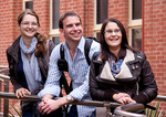 Student mentor Ben Luks (centre) meets with SmoothStart students Lydia Kairl (left) and Marnel du Bruyn
Photo by Robyn Mills