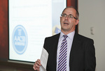 Head of the Business School Associate ProfessorBarry Burgan at an event to celebrate the AACSB accreditation
Photo by Michael Mullan