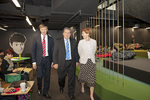 Touring the Hub Central (from left): Acting Vice-Chancellor and President Paul Duldig, Tertiary Education Minister Senator the Hon. Chris Evans, and Deputy Vice-Chancellor and Vice-President (Academic) Professor Pascale Quester
Photo by Jennie Groom