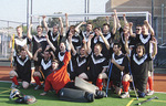 The Adelaide University Hockey Clubs Metro Division 5 team after their premiership win last year.
Photo courtesy of the AU Hockey Club.
