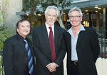 Nobel Laureate for Literature J.M. Coetzee (centre) flanked by Professor Brian Castro and Professor Mark Carroll at the launch.
Photo by Walter Bulgya.