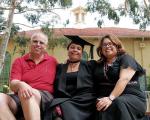 Three indigenous graduates had the honour of being macebearer at their respective ceremonies: (from left) Richard Bosworth (Bachelor of Environmental Science, Honours), Teresa Smordowski (Bachelor of Arts) and Kali Hayward (Bachelor of Medicine, Bachelor of Surgery)
Story by Ben Osborne