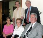 Pictured are (standing) Graeme Koehne, Charles Bodman Rae, (seated) Carol, Gogo and Norman Schueler.
