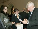 Geoffrey Robertson QC meets some well-wishers in Elder Hall
Photo by Robyn Mills